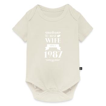 Meilleure épouse depuis 1987 anniversaire de mariage - Body à manches courtes Premium Bébé - blanc cassé - Devant
