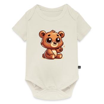 Bär - Baby Premium Kurzarmbody - Naturweiß - Vorne