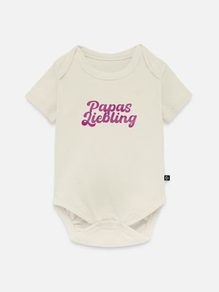 Papas Liebling bester Vater Geschenk - Baby Premium Kurzarmbody - Naturweiß