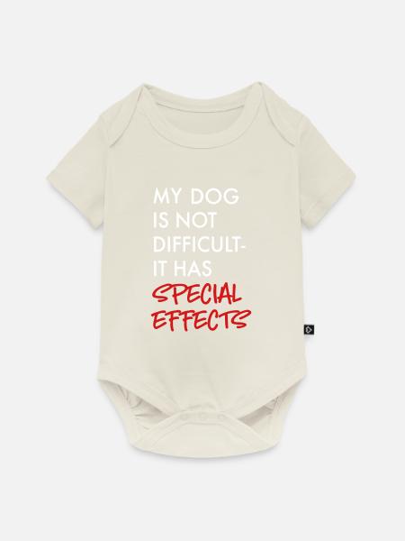 Hund - Baby Premium Kurzarmbody - Naturweiß
