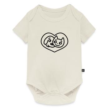 Amour de chien de chat - ligne - Body à manches courtes Premium Bébé - blanc cassé - Devant