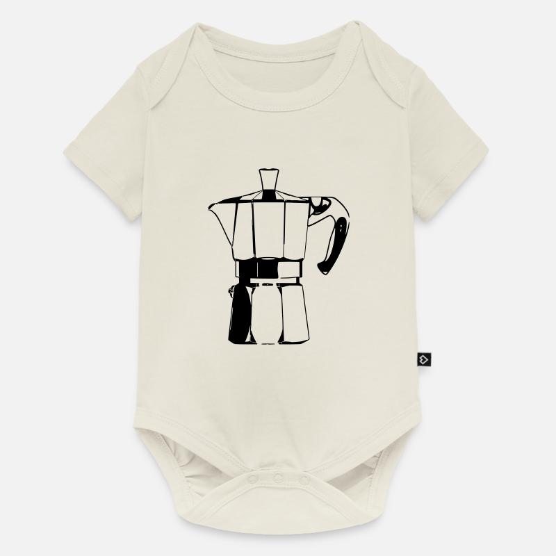 Machine à expresso noire - Body à manches courtes Premium Bébé - blanc cassé