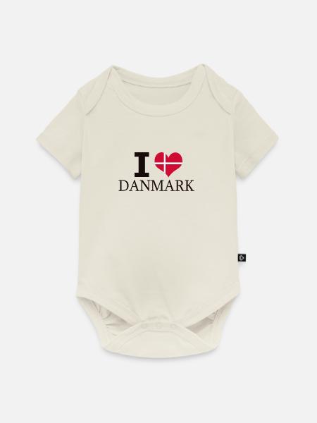 I LOVE DANMARK - Baby Premium Kurzarmbody - Naturweiß