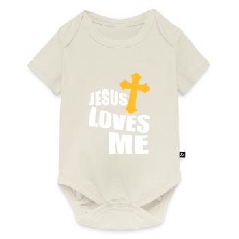 jesus loves me - Baby Premium short-sleeve bodysuit - off white - Front