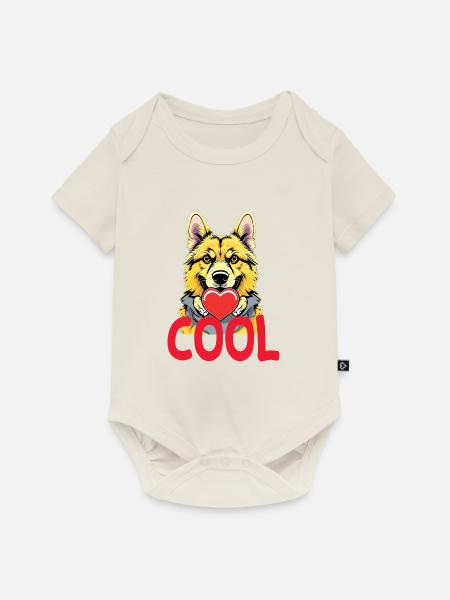 Ein cooler Hund - Baby Premium Kurzarmbody - Naturweiß
