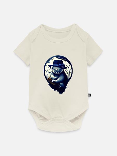Koala mit Hut - Baby Premium Kurzarmbody - Naturweiß