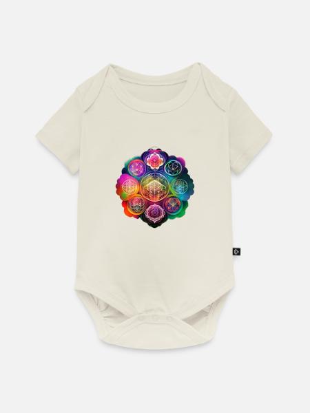 Blume des Lebens - Baby Premium Kurzarmbody - Naturweiß