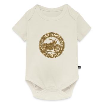Cool Biker Father – Living the Dream – Vintage Moto - Baby Premium short-sleeve bodysuit - off white - Front