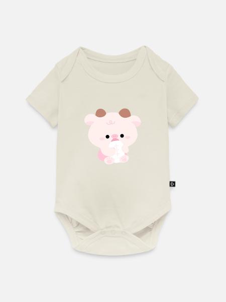 Kuh Kleinkind - Baby Premium Kurzarmbody - Naturweiß