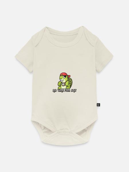 No Time Logo - Baby Premium Kurzarmbody - Naturweiß