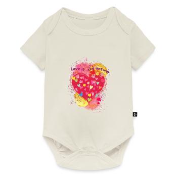 L’amour est la réponse. - Body à manches courtes Premium Bébé - blanc cassé - Devant