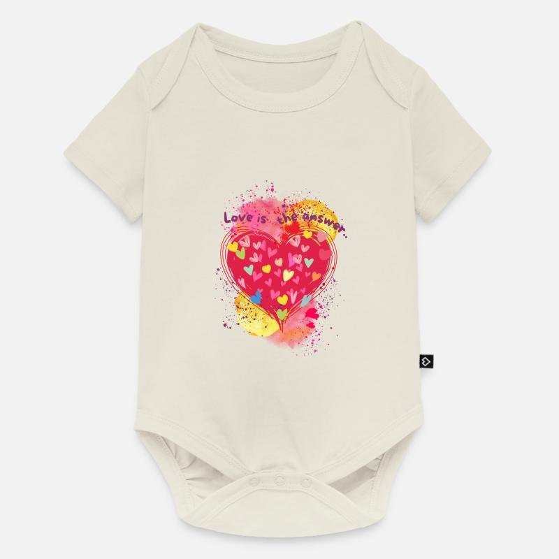 Love is the answer.. - Baby Premium Kurzarmbody - Naturweiß
