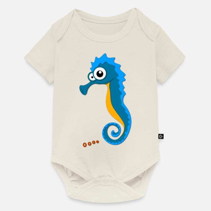 Hippocampe hippocampe - Body à manches courtes Premium Bébé - blanc cassé