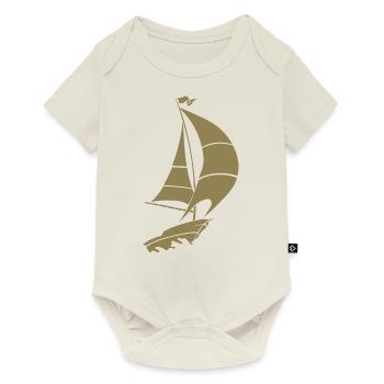 Segelboot Segelyacht Meer Silhouette - Baby Premium Kurzarmbody - Naturweiß - Vorne