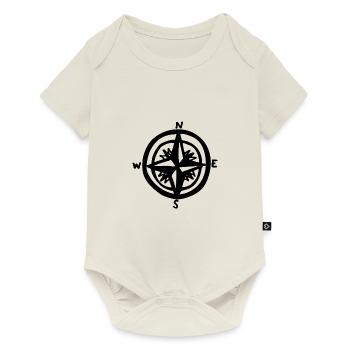 Kompass - Baby Premium Kurzarmbody - Naturweiß - Vorne