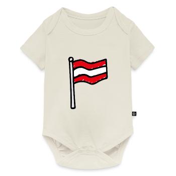 Drapeau de l’Autriche - Body à manches courtes Premium Bébé - blanc cassé - Devant