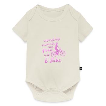 e bike bike femme cadeau e bike - Body à manches courtes Premium Bébé - blanc cassé - Devant