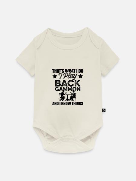 spiel backgammon - Baby Premium Kurzarmbody - Naturweiß