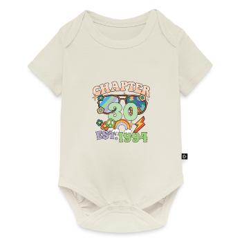 Turning 30 30th Birthday Retro Theme Peace Sign - Baby Premium Kurzarmbody - Naturweiß - Vorne