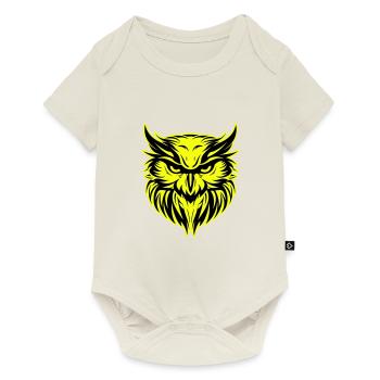 Icône de portrait de tête de hibou - Body à manches courtes Premium Bébé - blanc cassé - Devant
