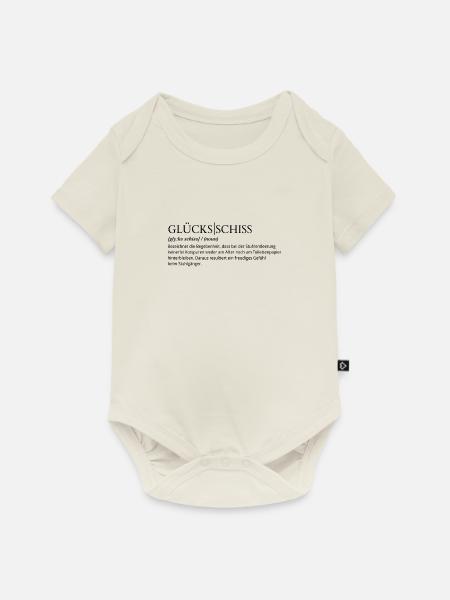 Glücksschiss Definition schwarz - Baby Premium Kurzarmbody - Naturweiß