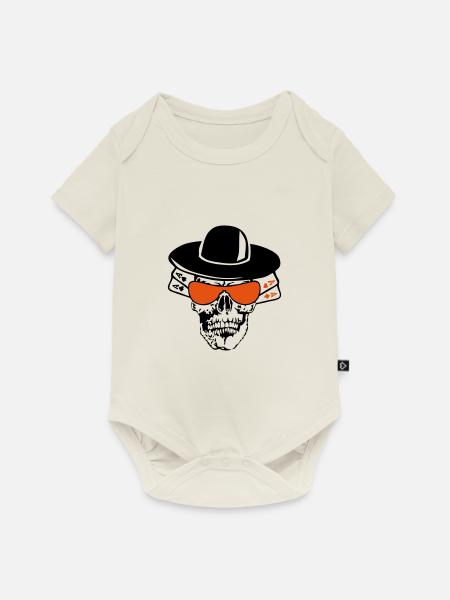 Todeskopf Poker carre as - Baby Premium Kurzarmbody - Naturweiß