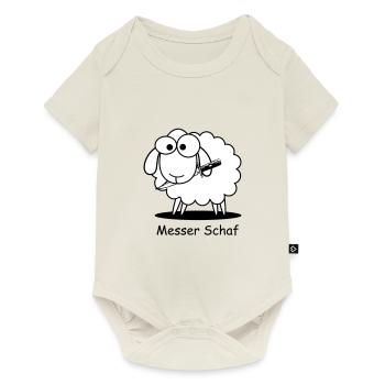 Messer Schaf Geschenk Geburtstag - Baby Premium Kurzarmbody - Naturweiß - Vorne