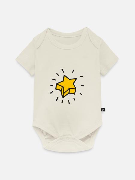 Stern - Baby Premium Kurzarmbody - Naturweiß