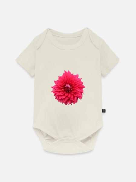 Blume rot rote Blume Blumen rot rote Blumen - Baby Premium Kurzarmbody - Naturweiß