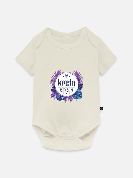 Kreta 2024 - Baby Premium Kurzarmbody - Naturweiß