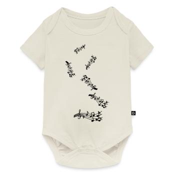 Musical notes sign - Baby Premium short-sleeve bodysuit - off white - Front
