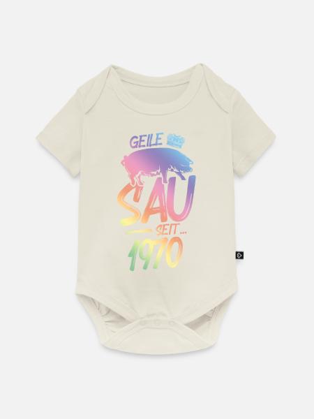 1970 Geile Sau - Baby Premium Kurzarmbody - Naturweiß
