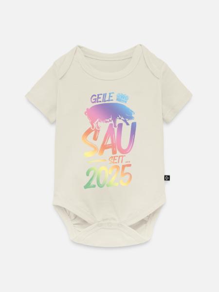 2025 Geile Sau - Baby Premium Kurzarmbody - Naturweiß