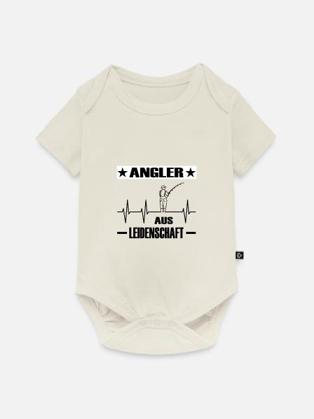Angeln - Baby Premium Kurzarmbody - Naturweiß