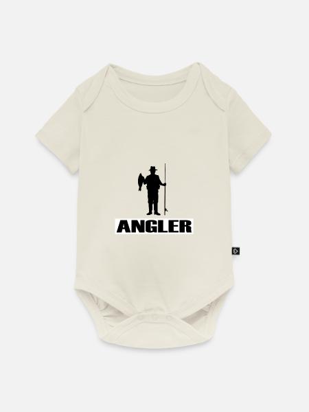 Angeln - Baby Premium Kurzarmbody - Naturweiß