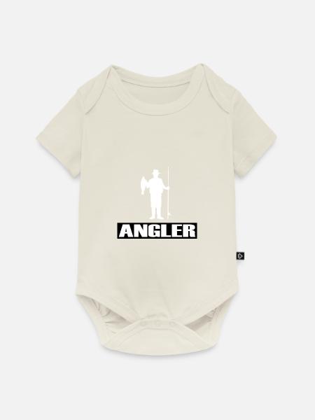 Angeln - Baby Premium Kurzarmbody - Naturweiß