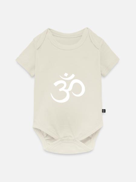 Om - Baby Premium Kurzarmbody - Naturweiß