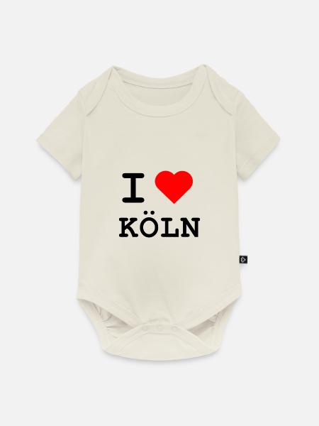 I love Köln / Ich liebe Köln - Baby Premium Kurzarmbody - Naturweiß