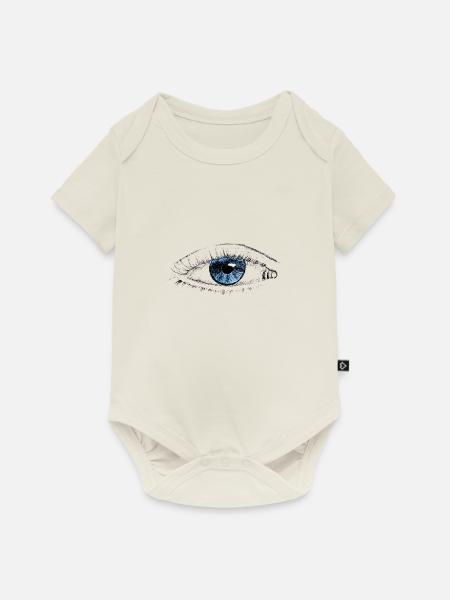 Auge mit blauer Iris - Baby Premium Kurzarmbody - Naturweiß