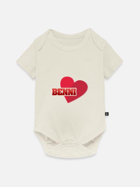 Vorname Benni - Baby Premium Kurzarmbody - Naturweiß