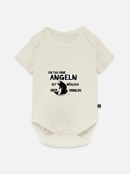 Angeln - Baby Premium Kurzarmbody - Naturweiß