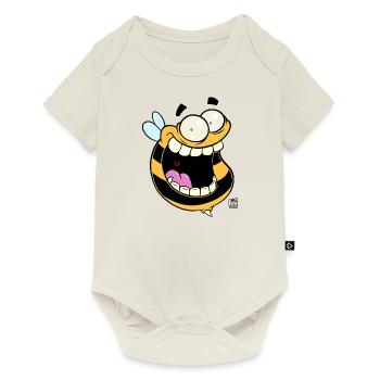 L’abeille folle - Body à manches courtes Premium Bébé - blanc cassé - Devant