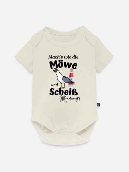 Mach's wie die Möwe und Scheiß drauf - Ostsee Fun - Baby Premium Kurzarmbody - Naturweiß