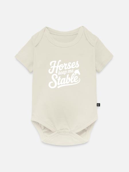 Pferde Halten Mich Stabil Reiten - Baby Premium Kurzarmbody - Naturweiß