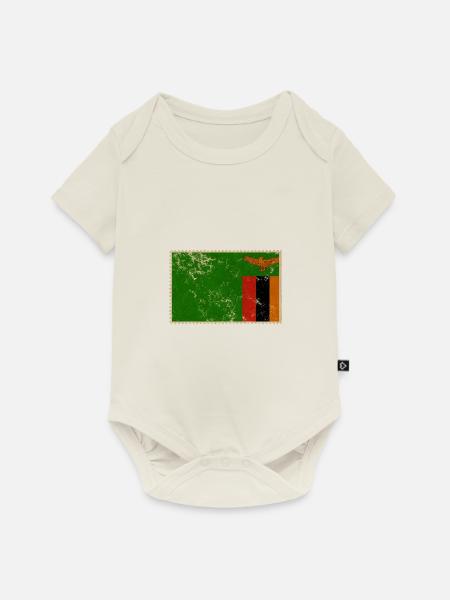 Sambia - Baby Premium Kurzarmbody - Naturweiß