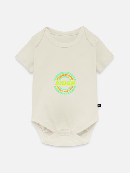 Vorname Aiden - Baby Premium Kurzarmbody - Naturweiß