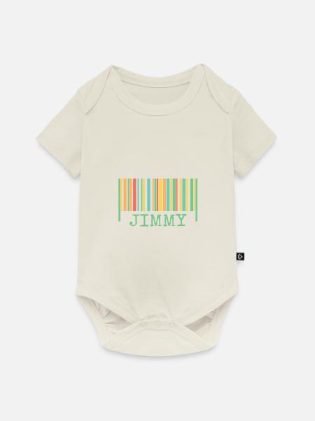 Strichcode Jimmy - Baby Premium Kurzarmbody - Naturweiß