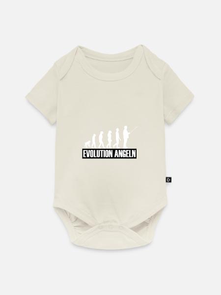Angeln - Baby Premium Kurzarmbody - Naturweiß
