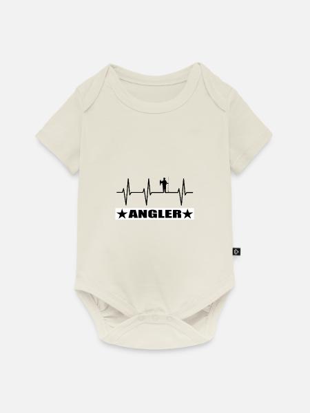 Angeln - Baby Premium Kurzarmbody - Naturweiß