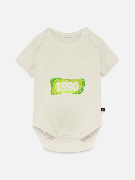 Jahr 1990 - Baby Premium Kurzarmbody - Naturweiß